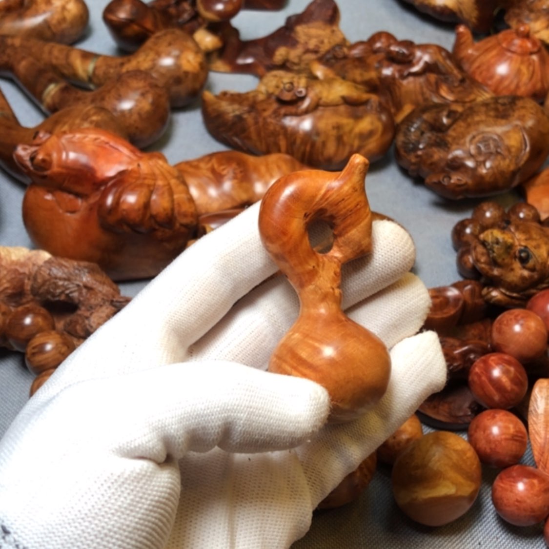 【闪购商品】木▁****う麻梨疙瘩火琉璃手把件