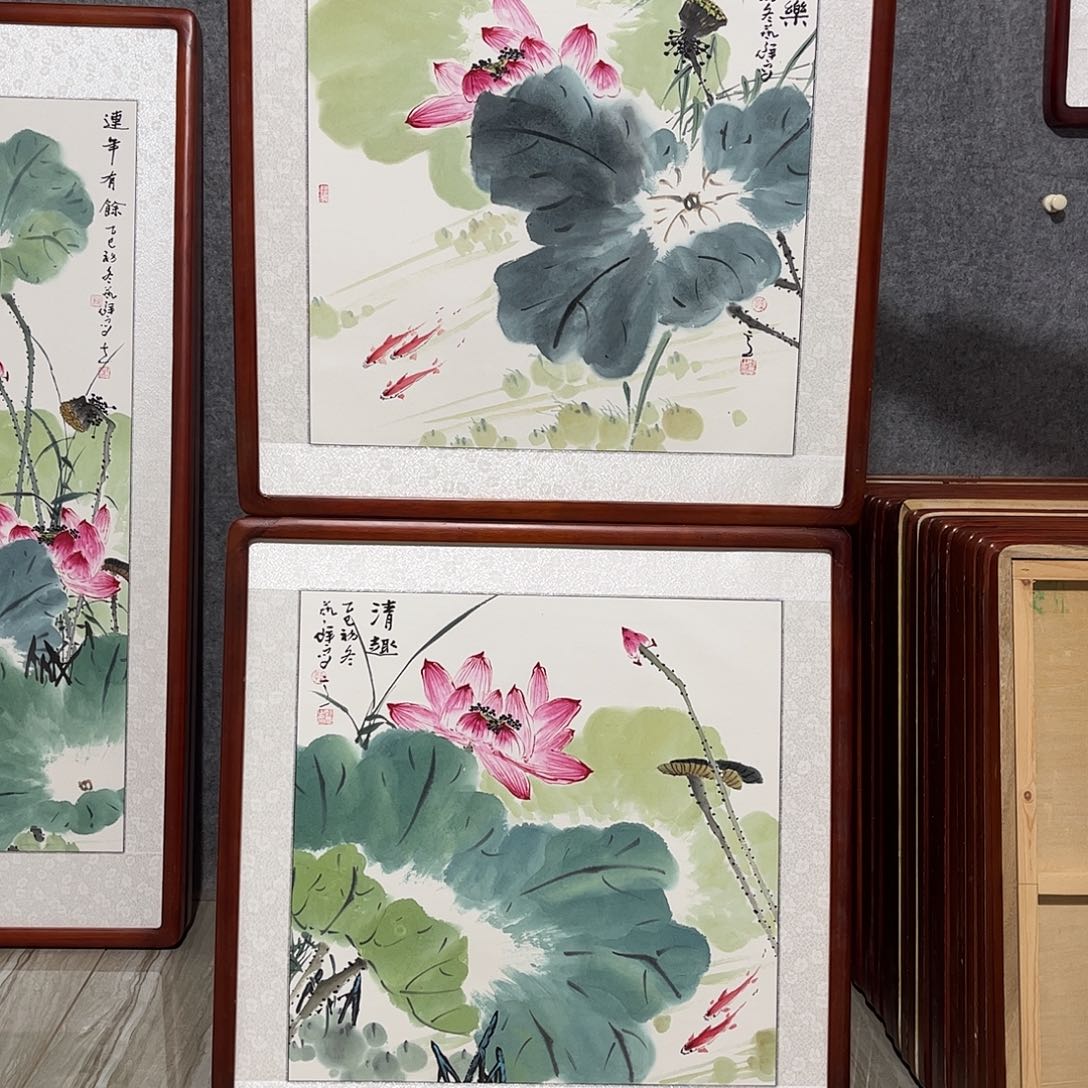 国画书画作品带框163×48