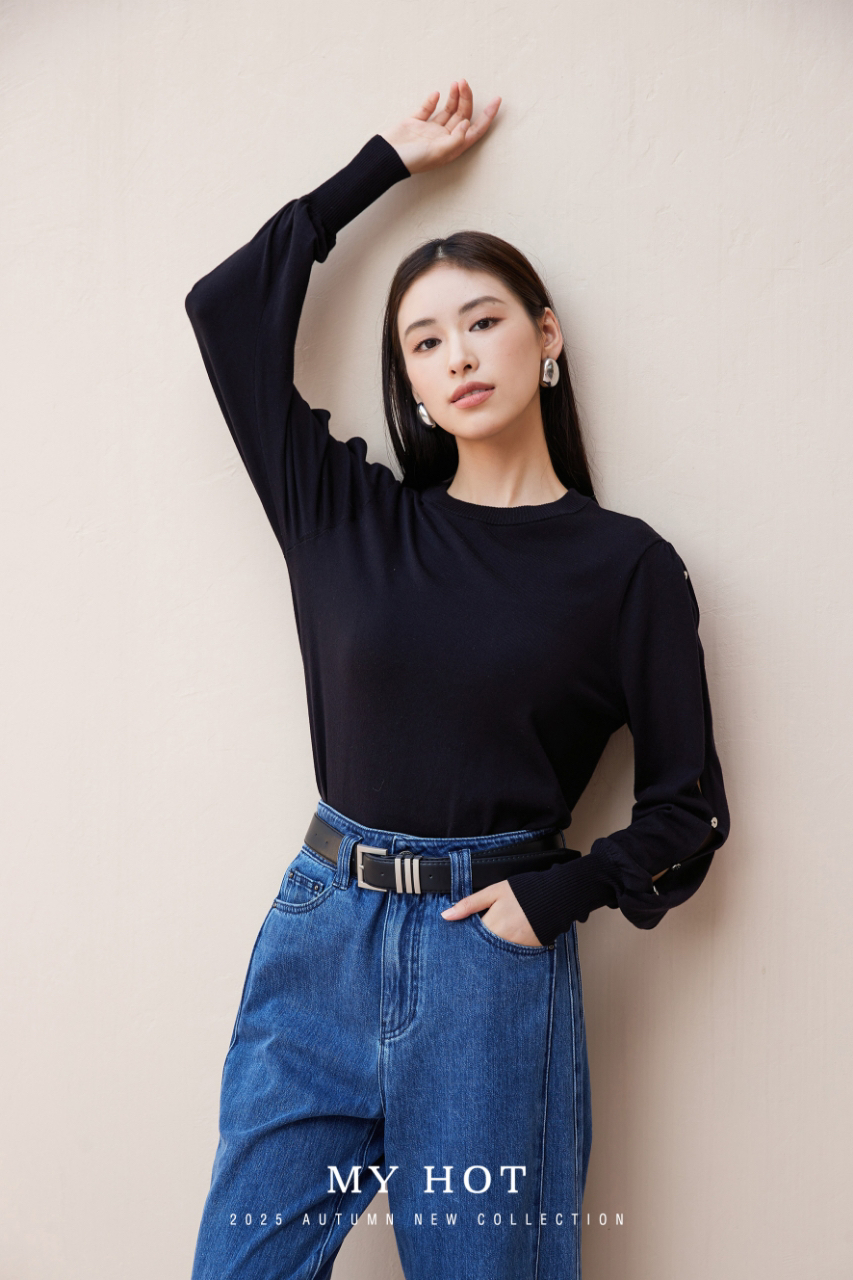 秋季镂空宽松长袖针织女