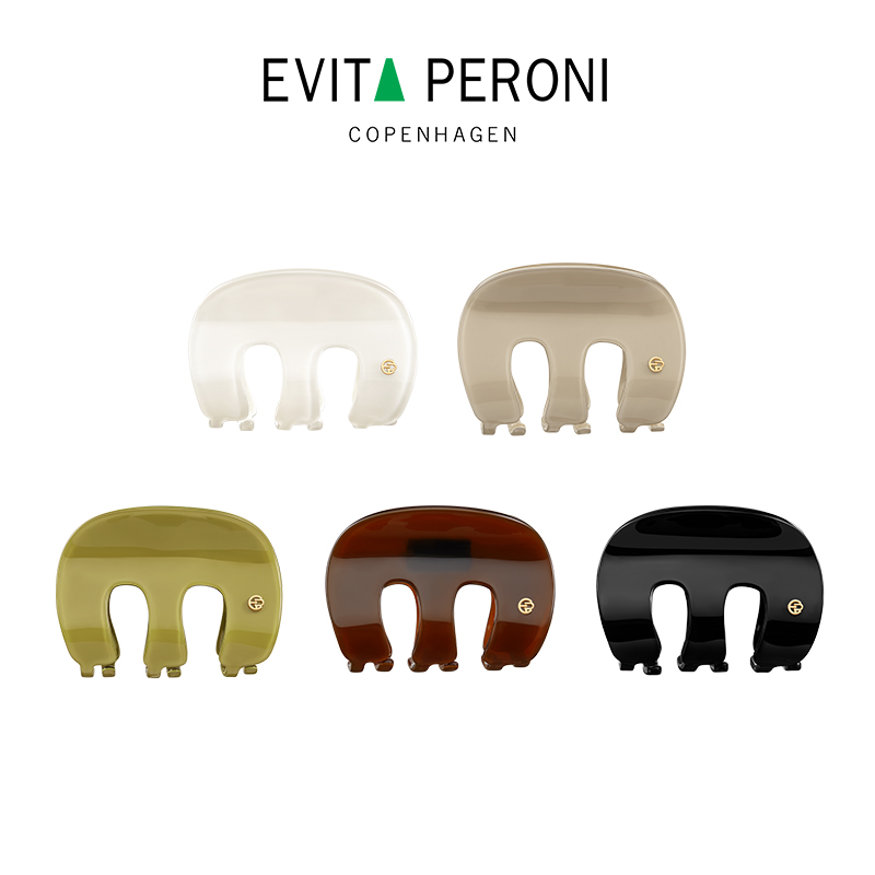 Evita Peroni/依慧达果冻半扎发盘发趣味精致E字型抓夹鲨鱼夹女