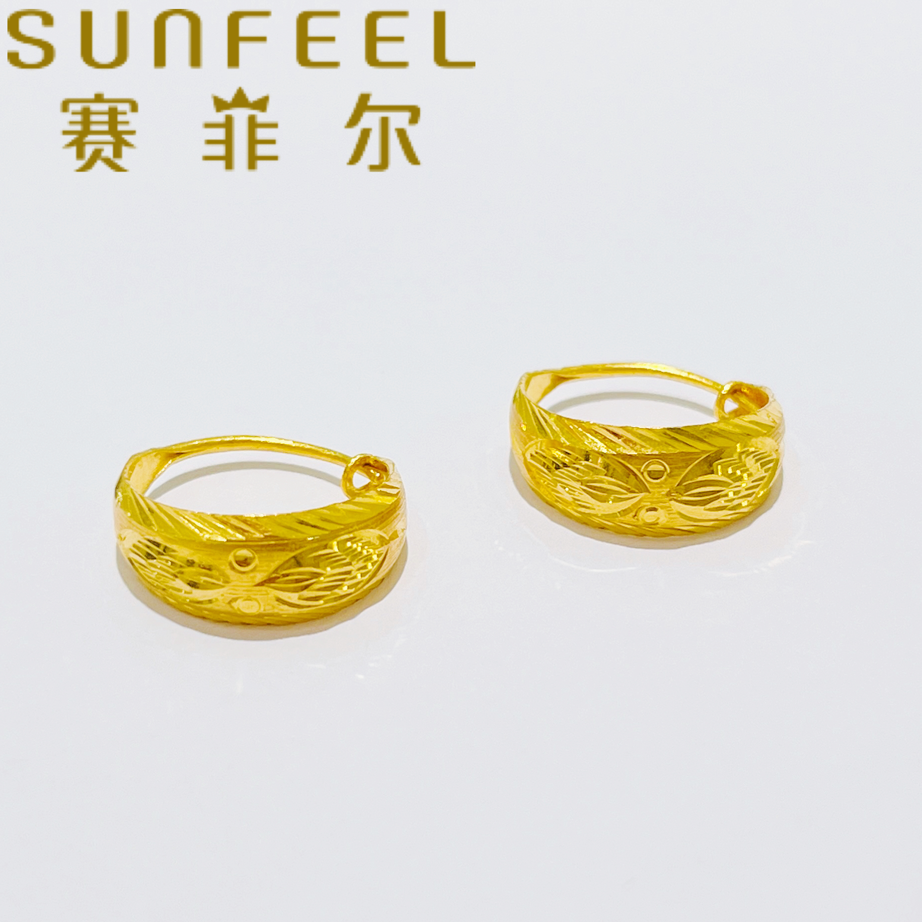 赛菲尔【元旦好物推荐】万足®足金送长辈耳扣黄金耳饰时尚