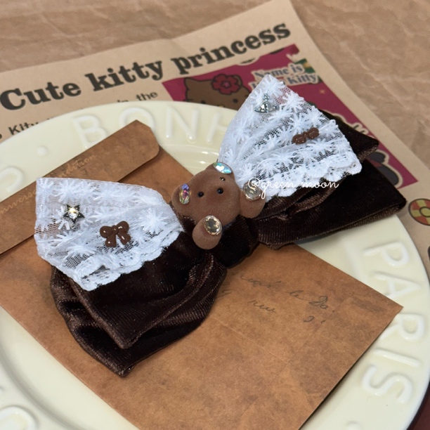 【温柔淑女】秋冬小熊蝴蝶结卡通发夹发卡甜酷辣妹可爱百搭L879