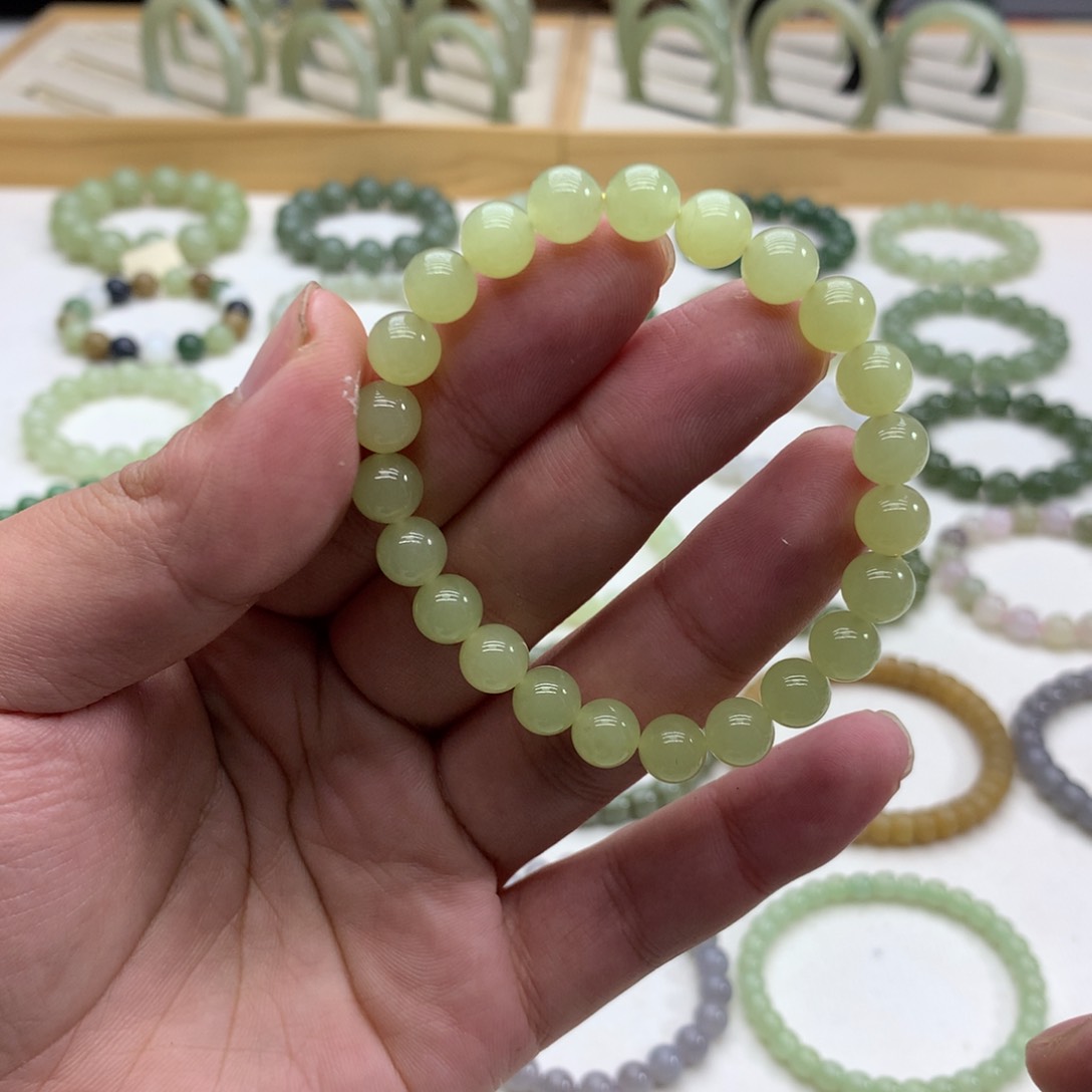 和田玉手串（黄口8）未镶嵌