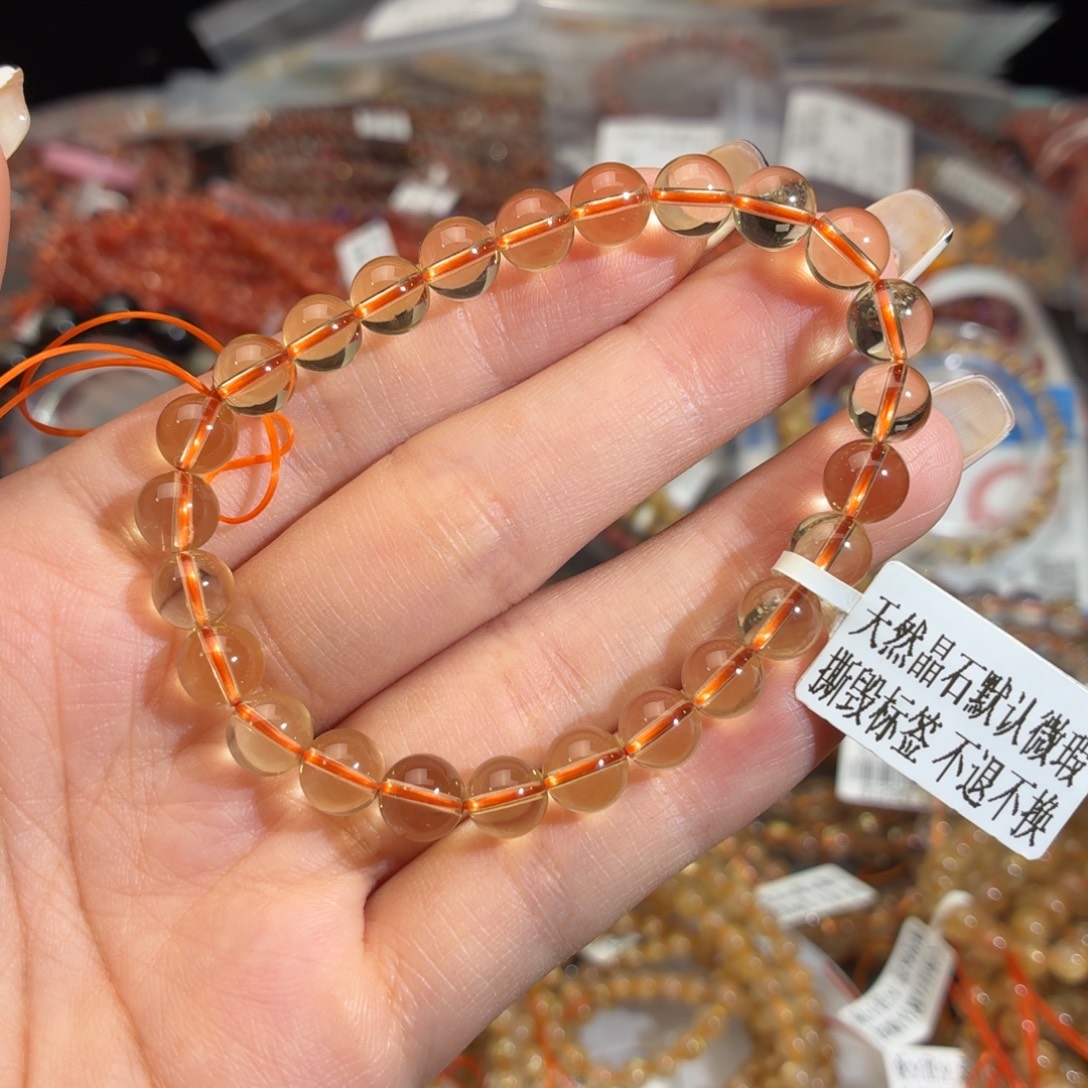 未镶嵌水晶手链柠檬黄水晶卡7.6