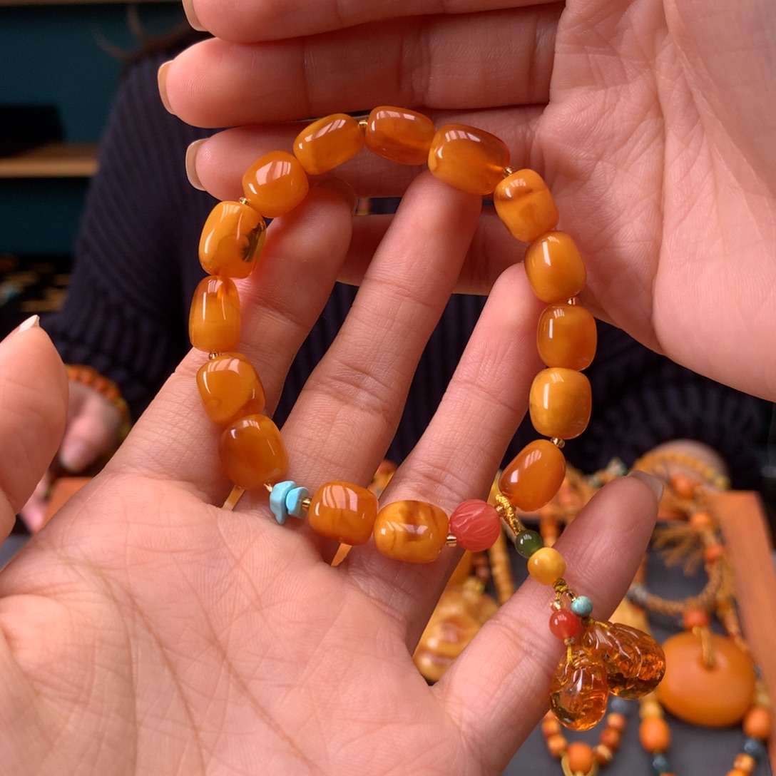蜜蜡未镶嵌手串天然