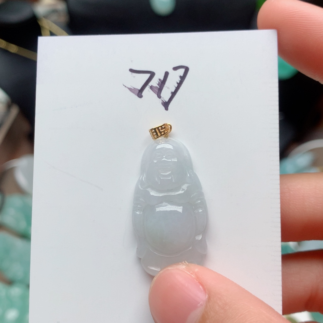 翡翠颈饰银S925镀金镶嵌吊坠