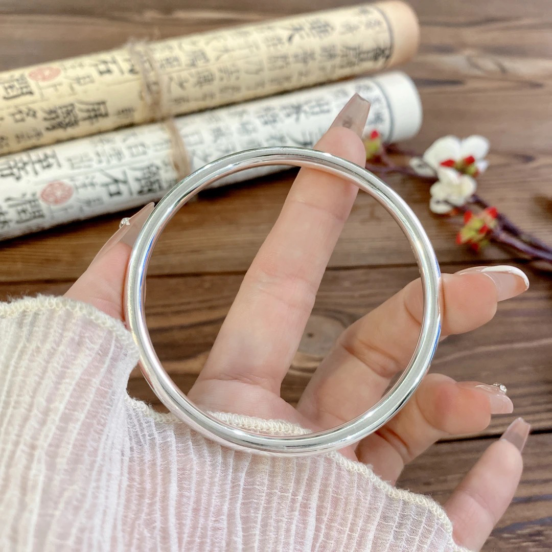 足银手镯 【光面素圈】足银9999闭口手镯 30克