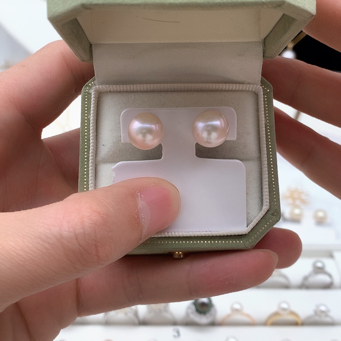 淡水珍珠10-11mm爱迪生素钉银S925镶嵌