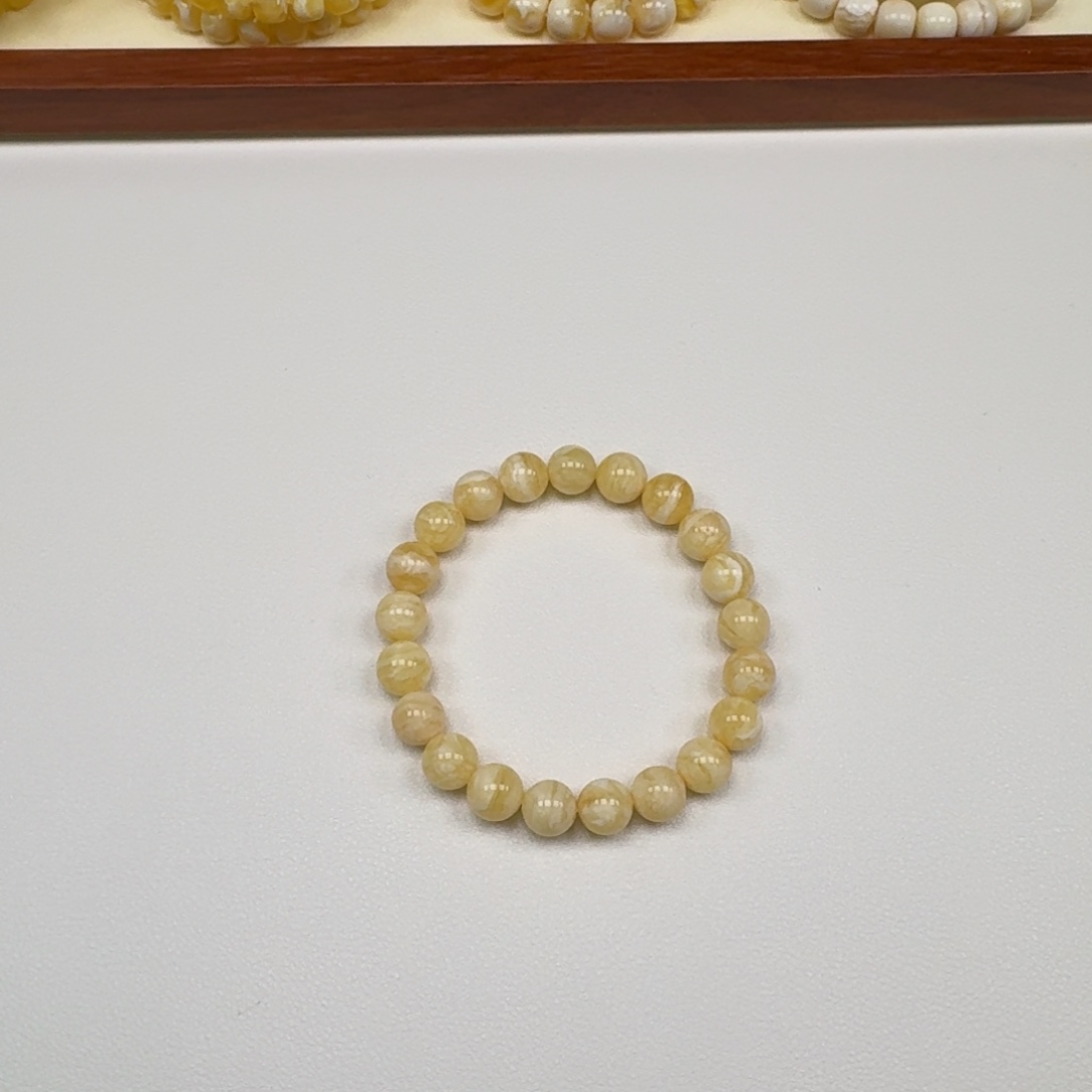 手链琥珀未镶嵌9mm圆珠手串