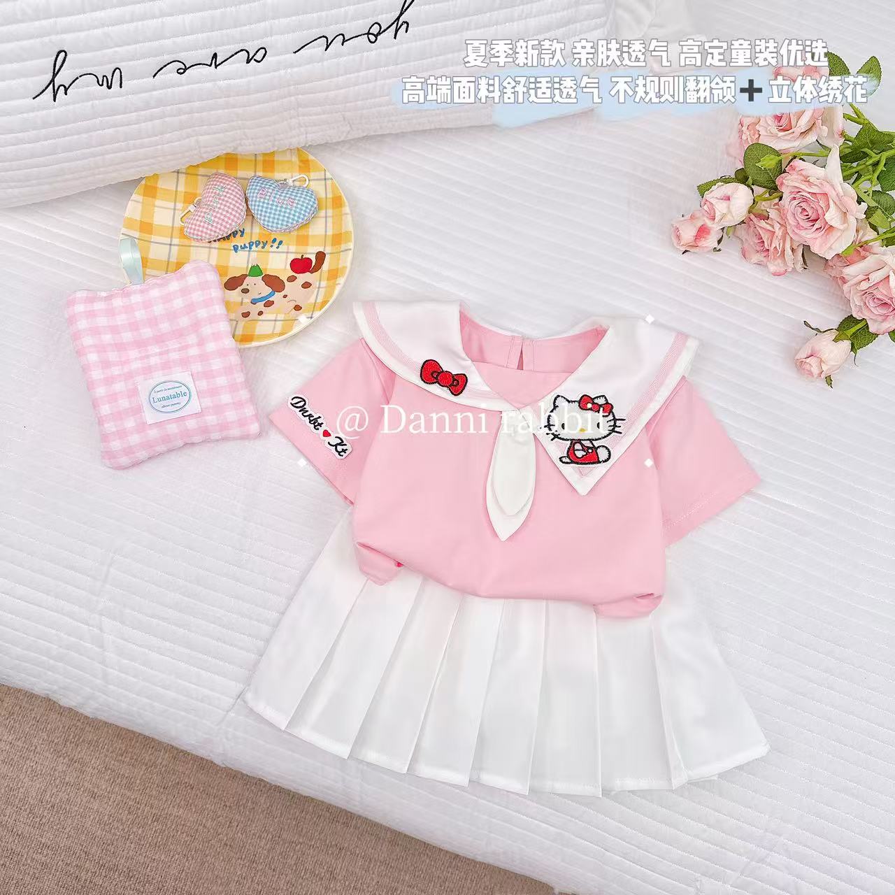 【Dannirabbit】*甜美可爱风+卡通KT猫*女童套装 D-H575