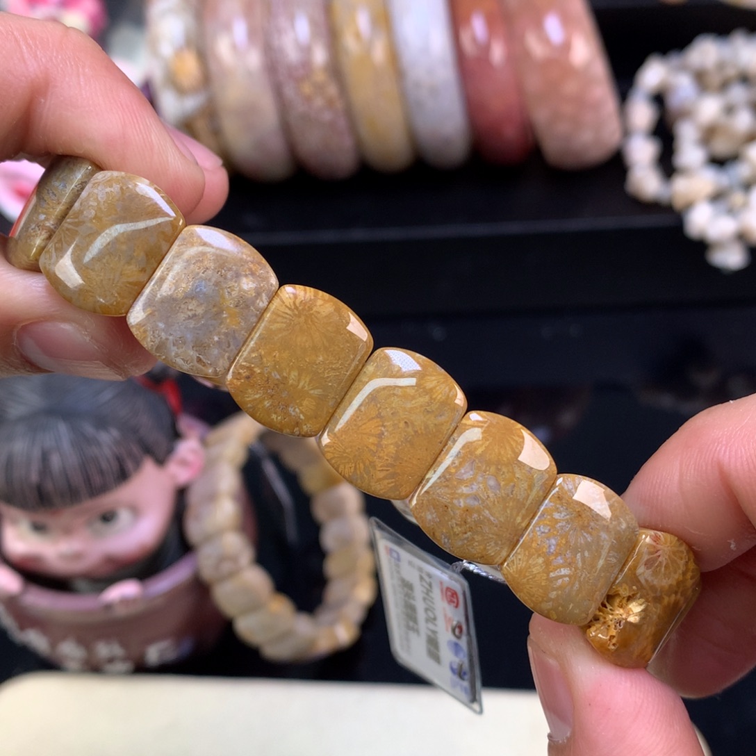 硅化珊瑚（珊瑚玉）未镶嵌颈饰2号金大花