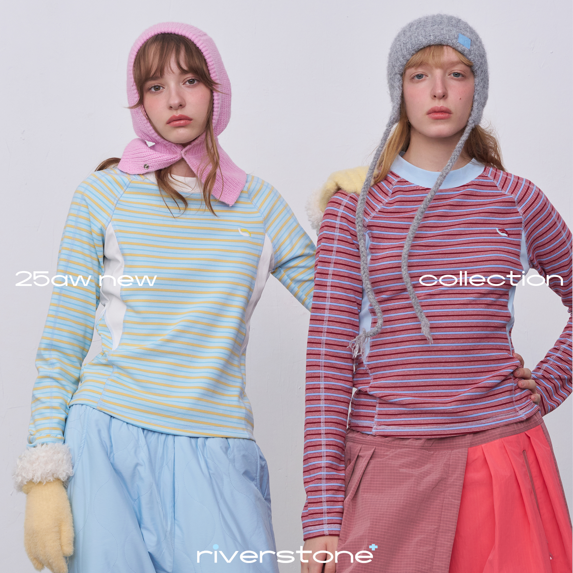 riverstone plus 条纹撞色拼接长袖T恤女冬季修身显瘦打底衫上衣