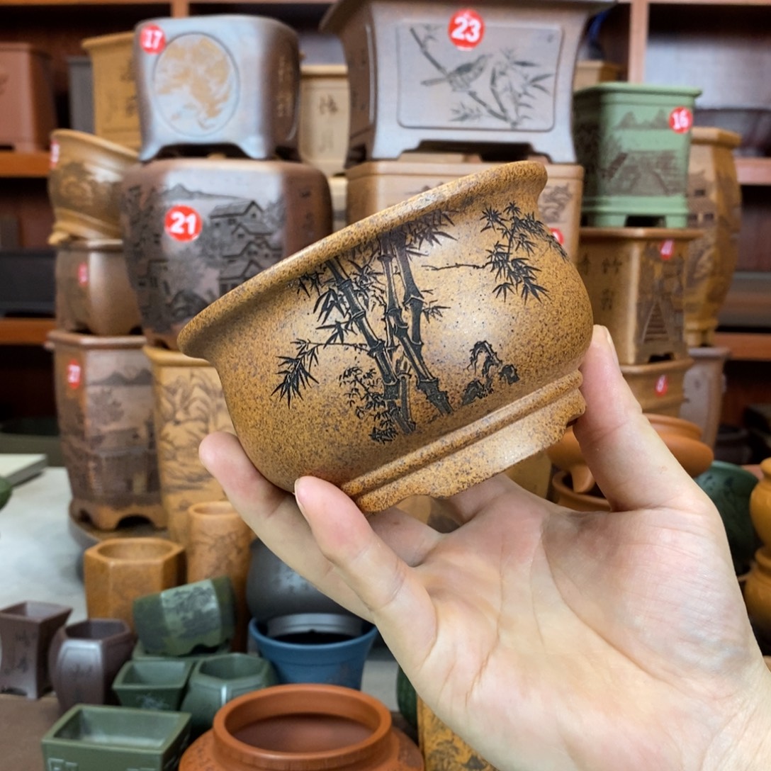 紫砂花盆盆景花盆小