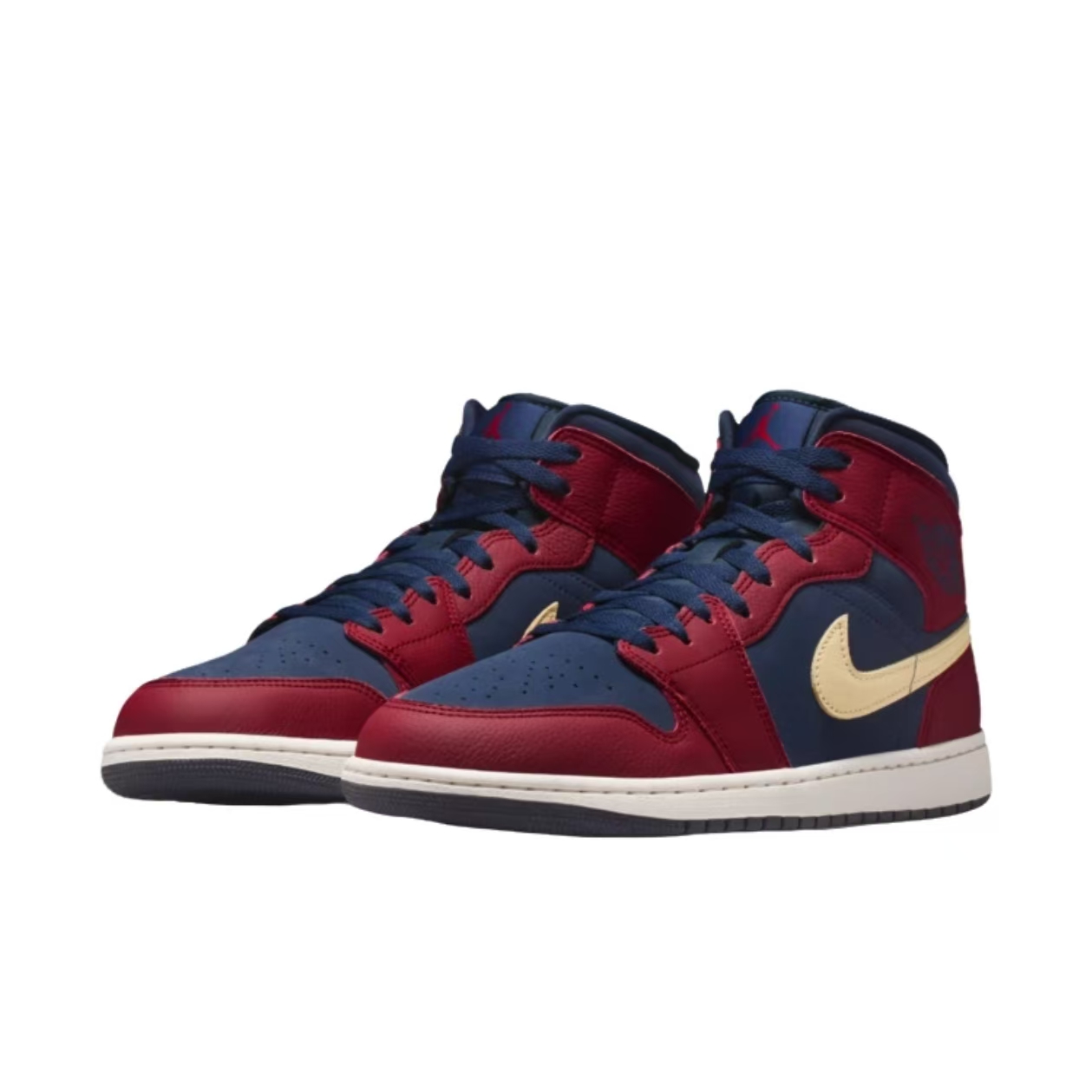 NIKE/耐克 AirJordan1中帮蓝红运动休闲百搭板鞋男款io7449-600