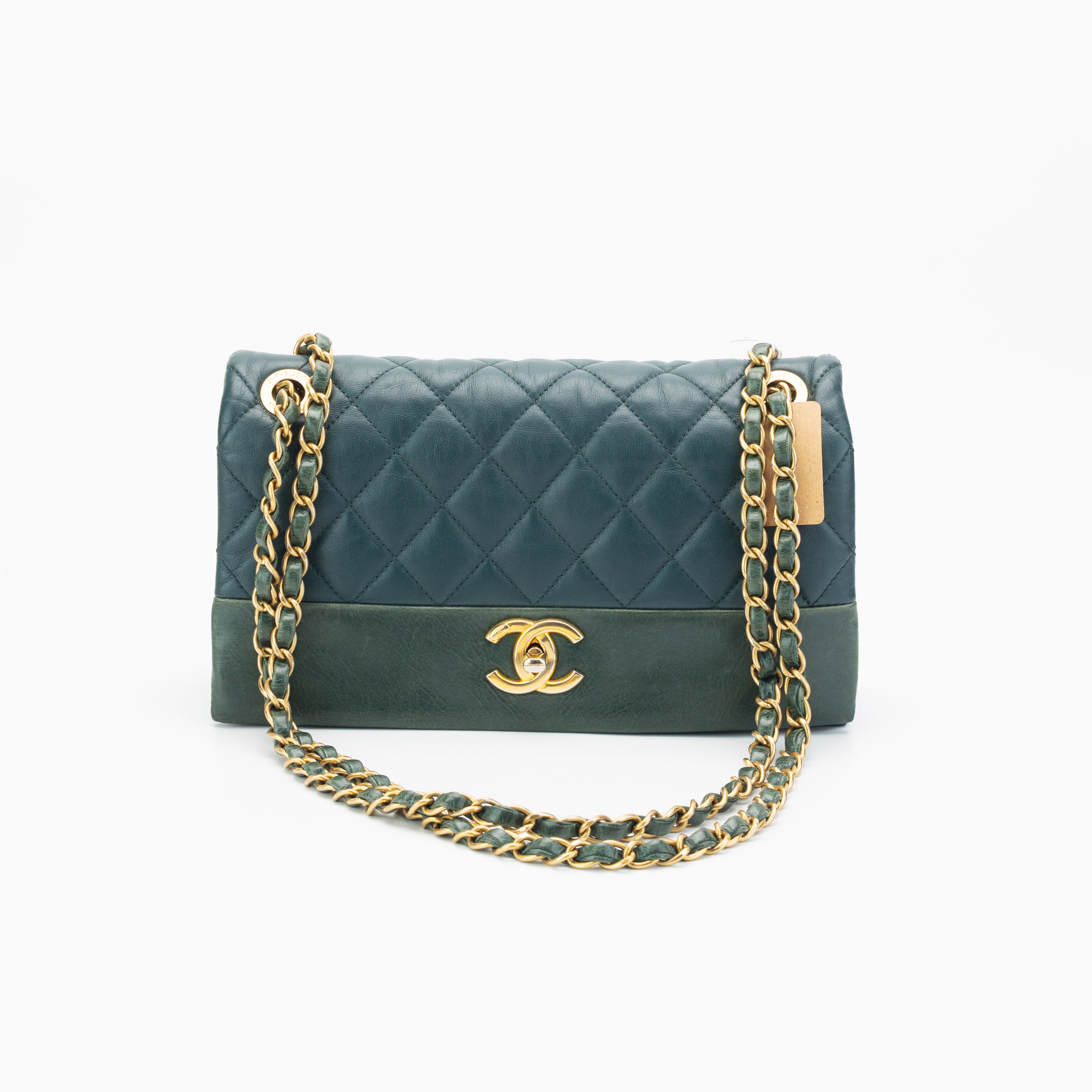 95新 Chanel/香奈儿 Chanel 香奈儿墨绿菱格链条包 6131