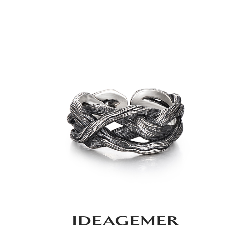 ideagemer 925银戒指 荆棘戒指男复古高级小众送礼个性原创设计
