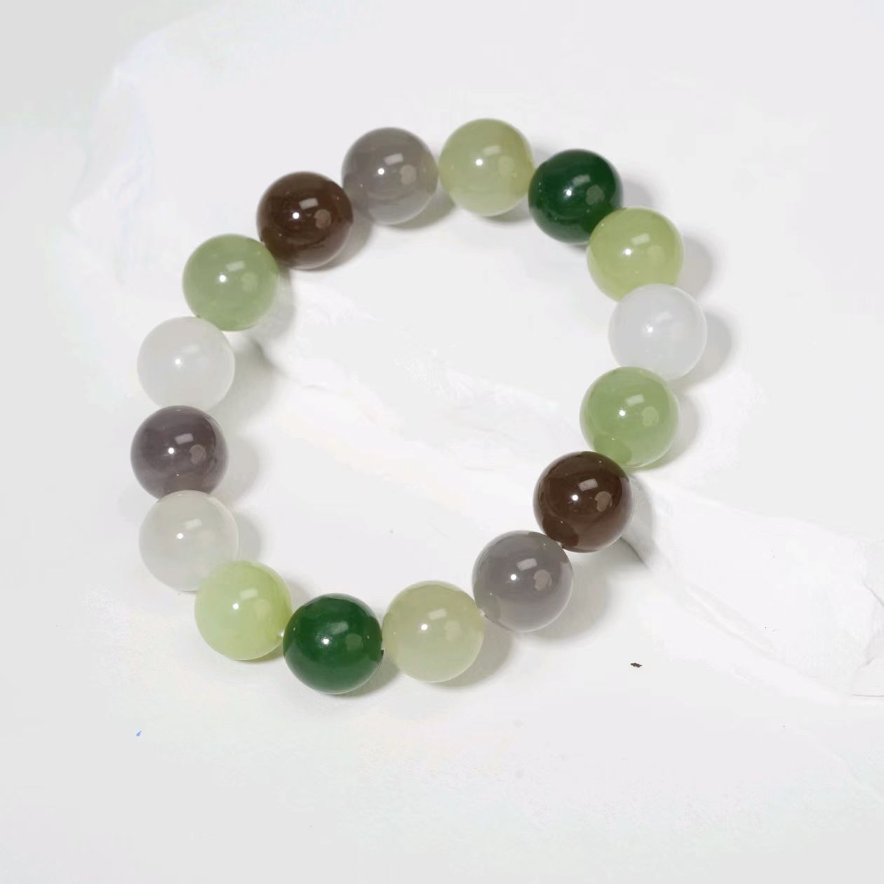 【普陀山欢喜】 和田玉多宝手串（发货多样性一件）J10655