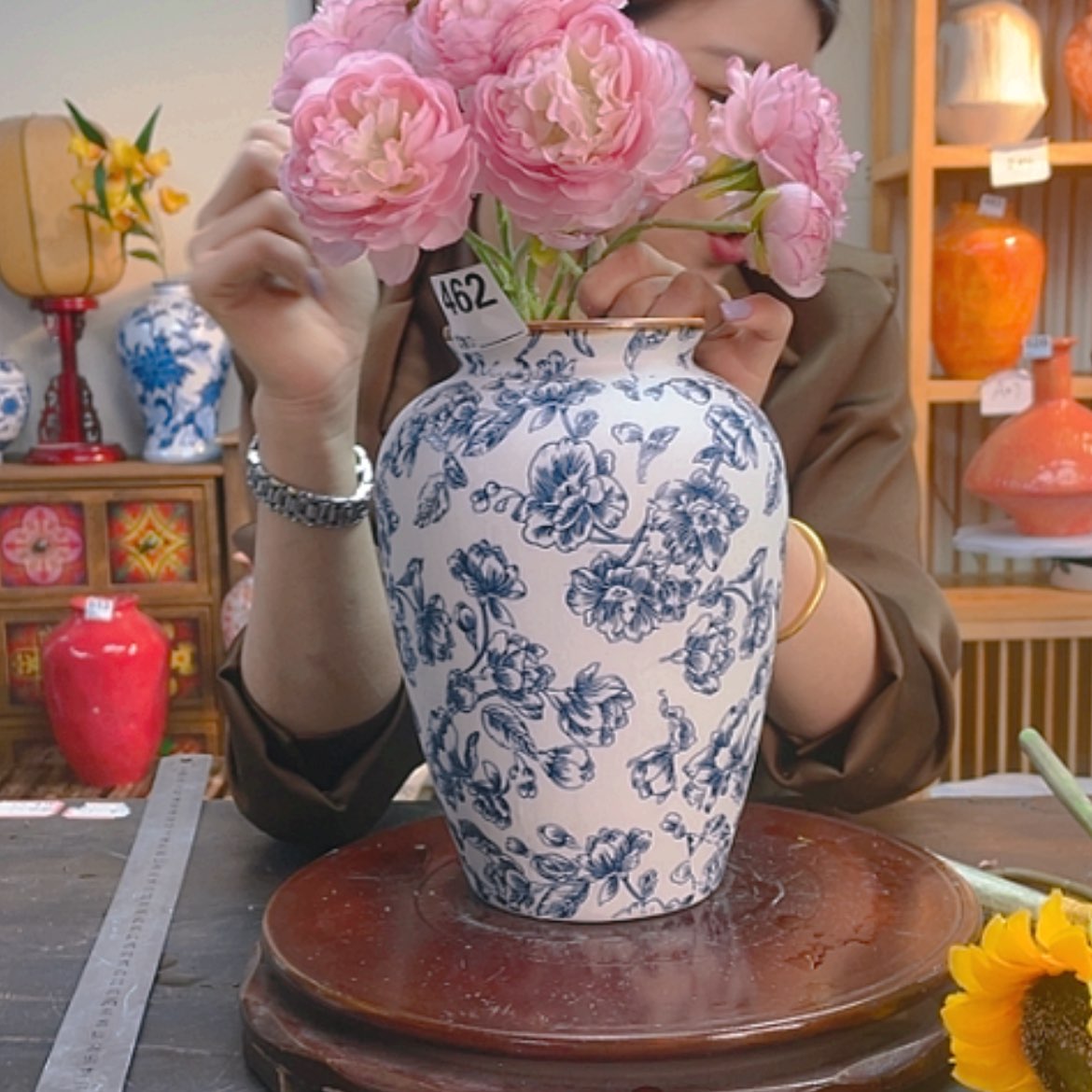 【闪购商品】摆件景德镇陶瓷花瓶高度22