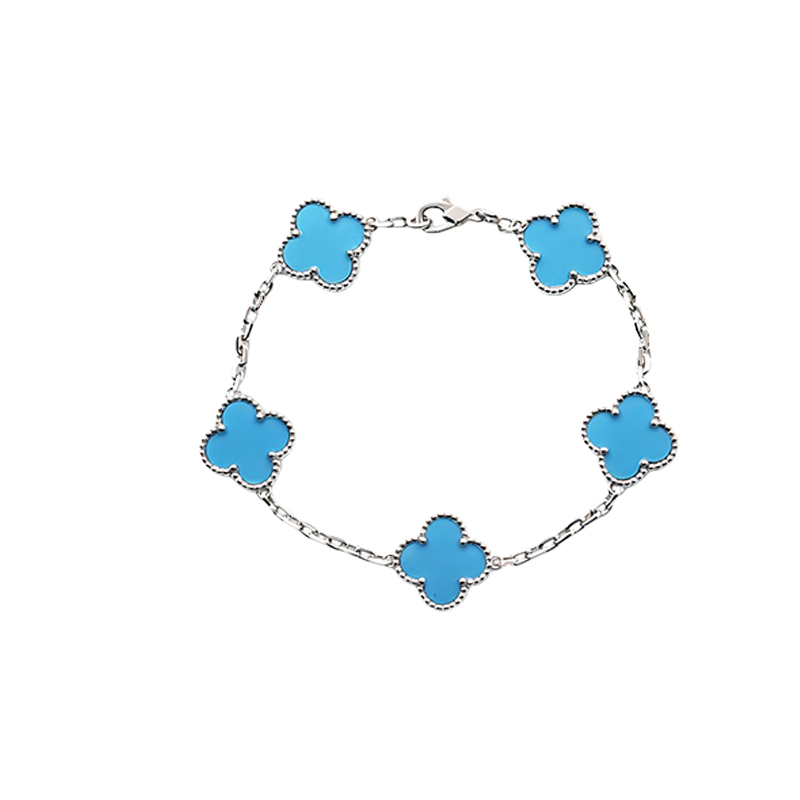 手链 I8K时尚轻奢百搭四叶草五花手链高定法式CNC工艺