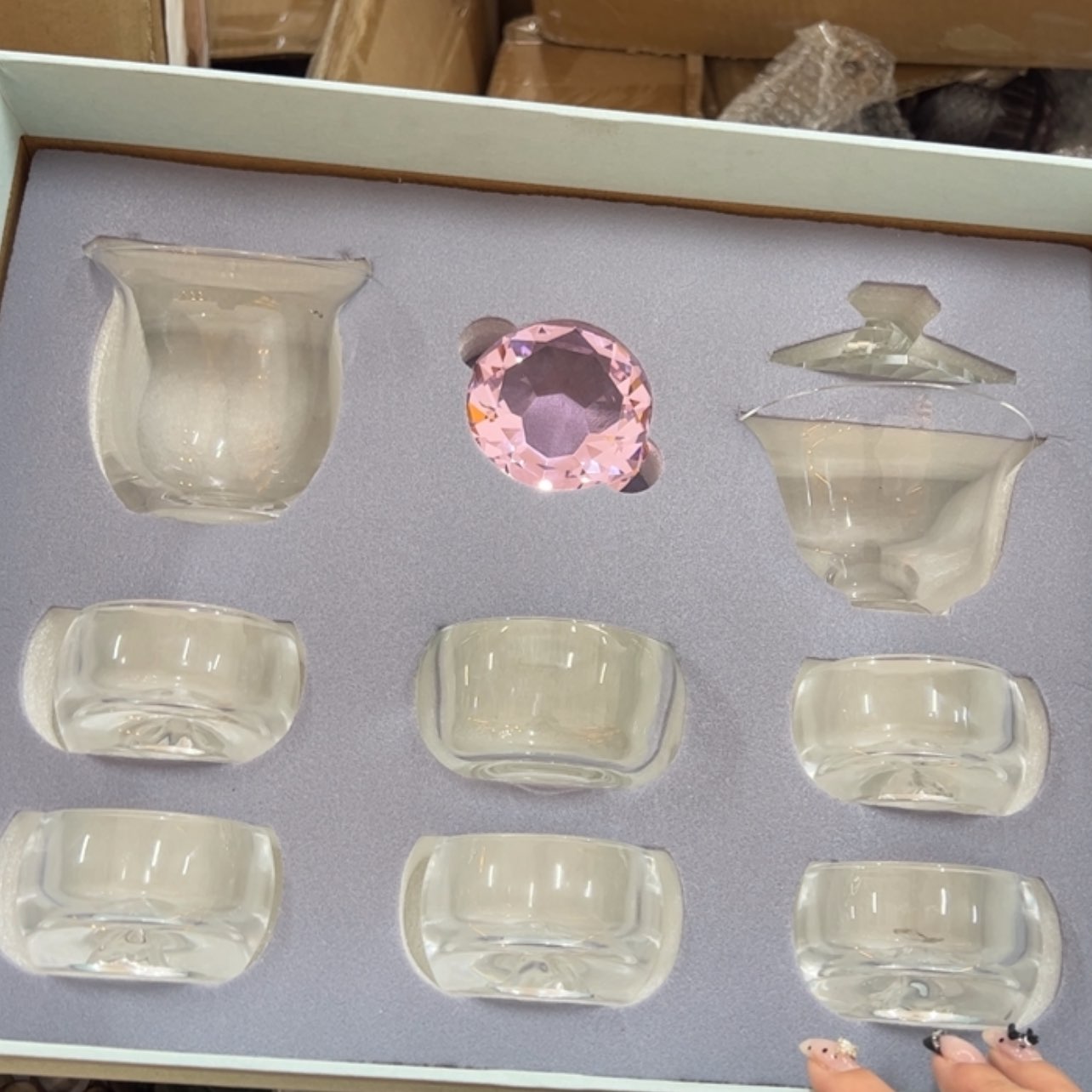 【闪购商品】水晶茶具一套，礼盒装