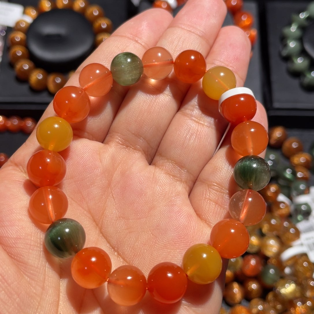 水晶手链未镶嵌福禄寿兔毛手链9.5mm左右