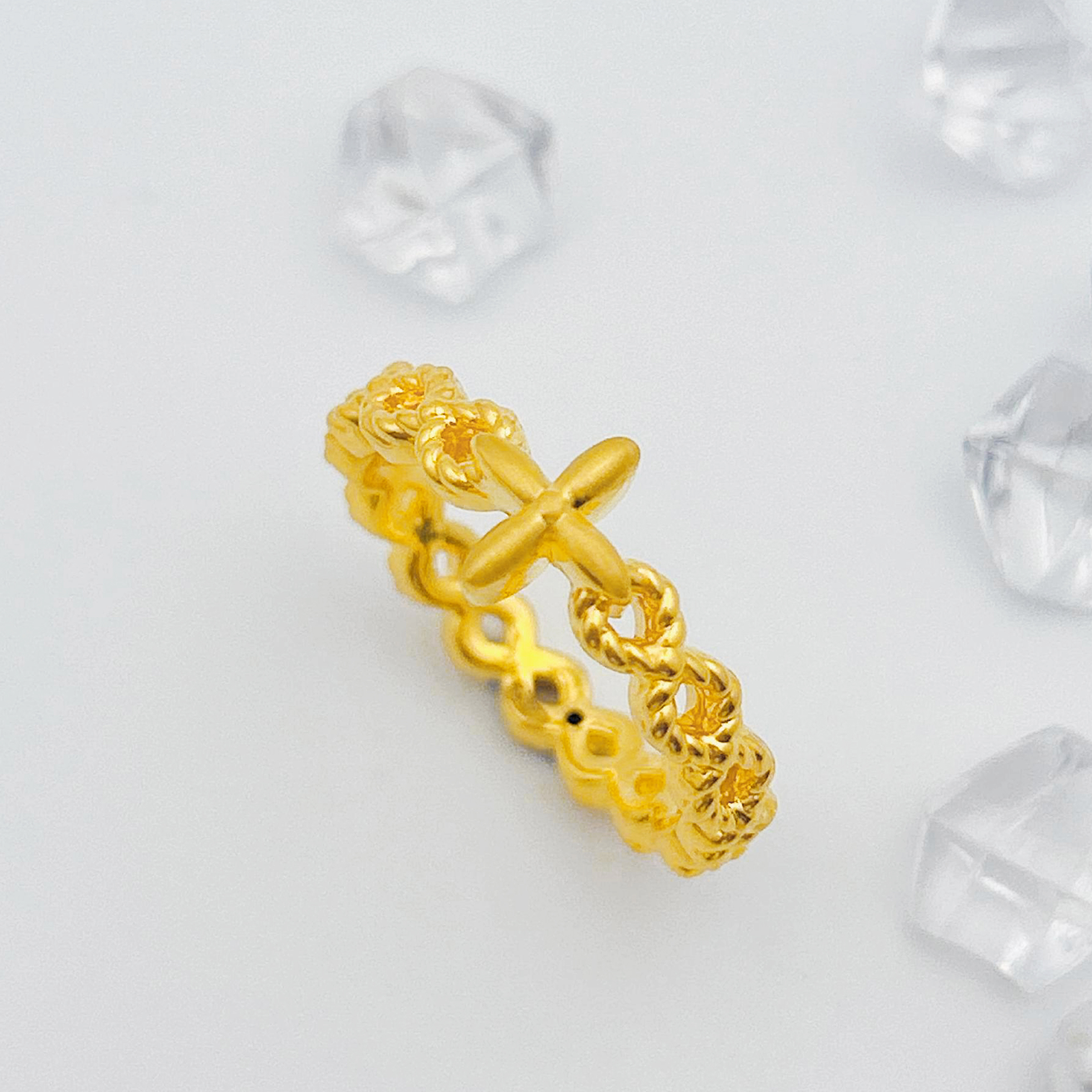 【飘飘严选】足金999 十字花戒指 1.4 19#