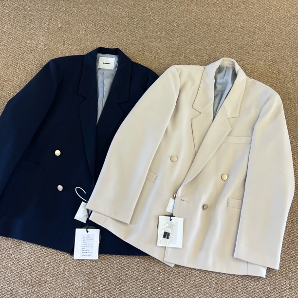 福利款韩版时尚中长款翻领气质西装女休闲百搭外套宽松纯色