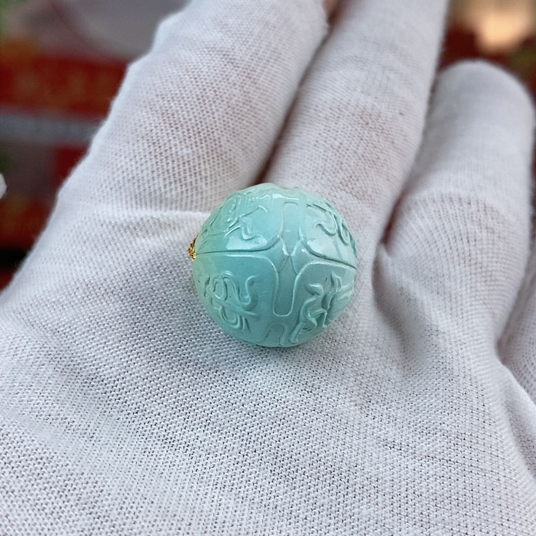 绿松石珠宝奇石未镶嵌18mm