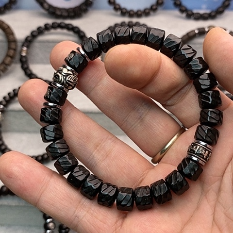 手串椰蒂用****797龙鳞双配饰黑金