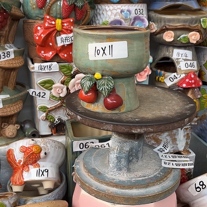 紫砂花盆粗陶材质多肉花盆