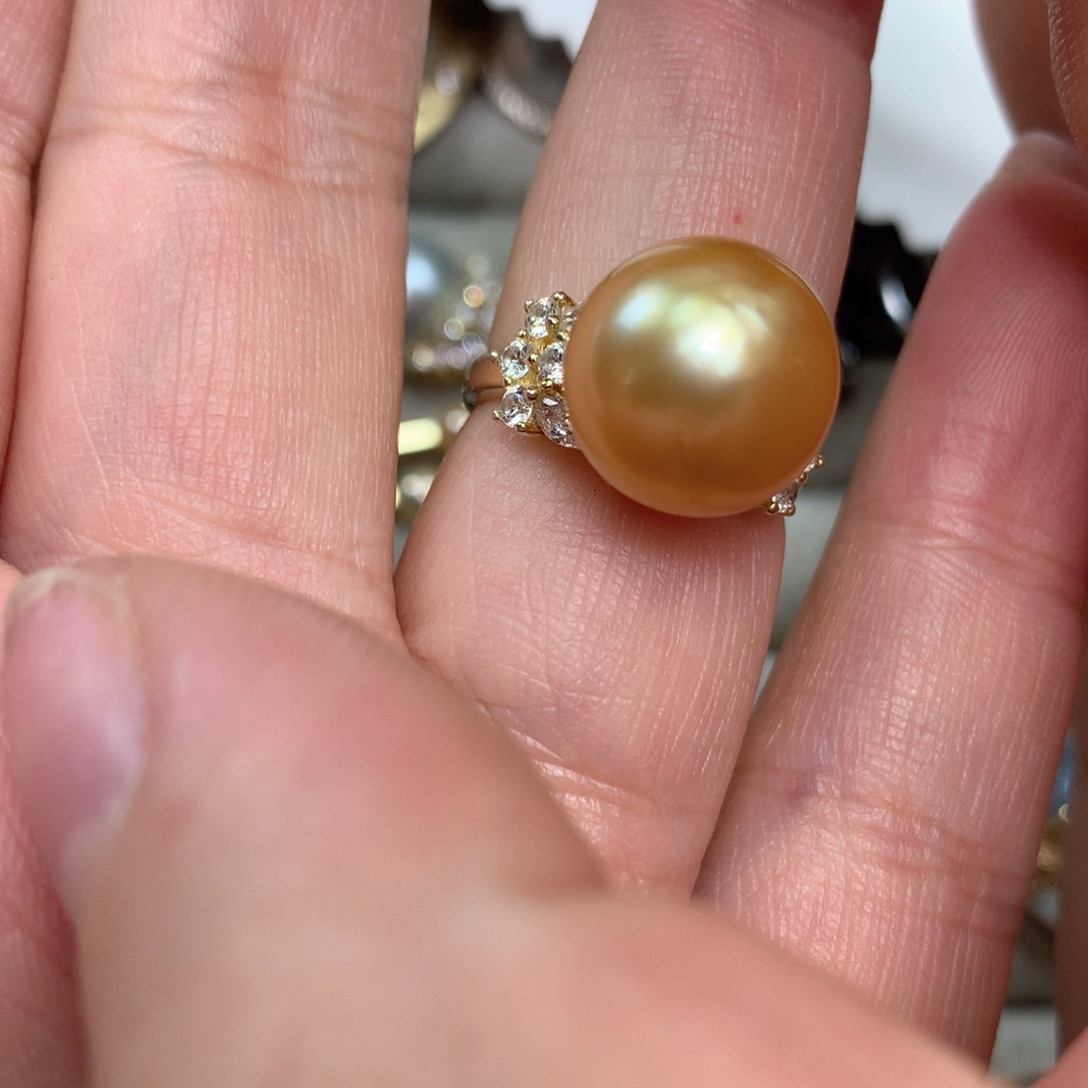 海水珍珠戒指银S925镶嵌