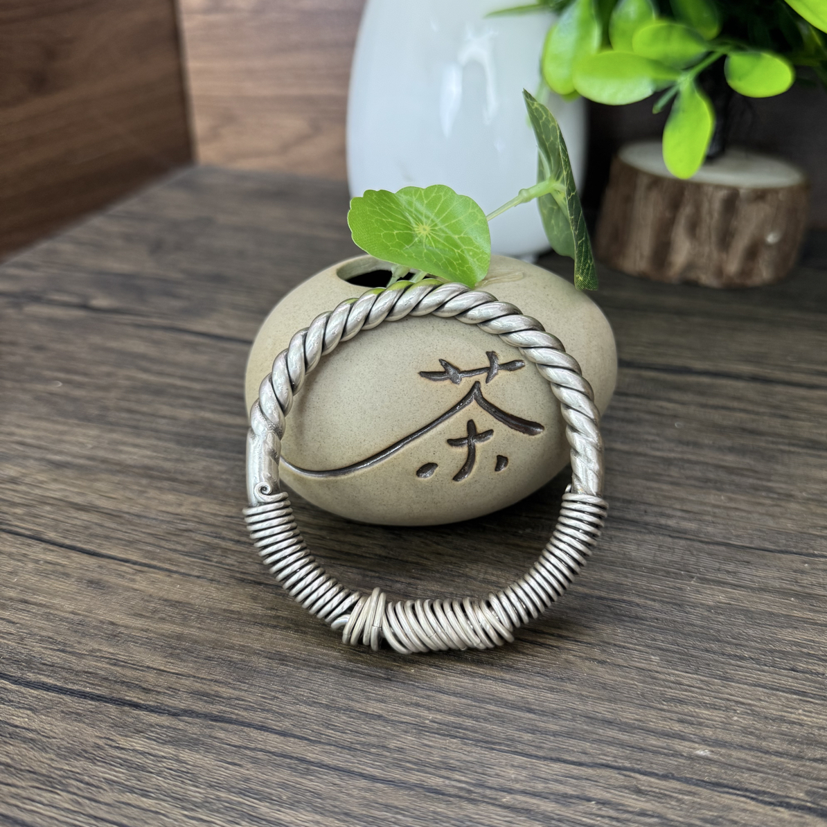 足银手镯 小郑家纯银手工錾刻手镯