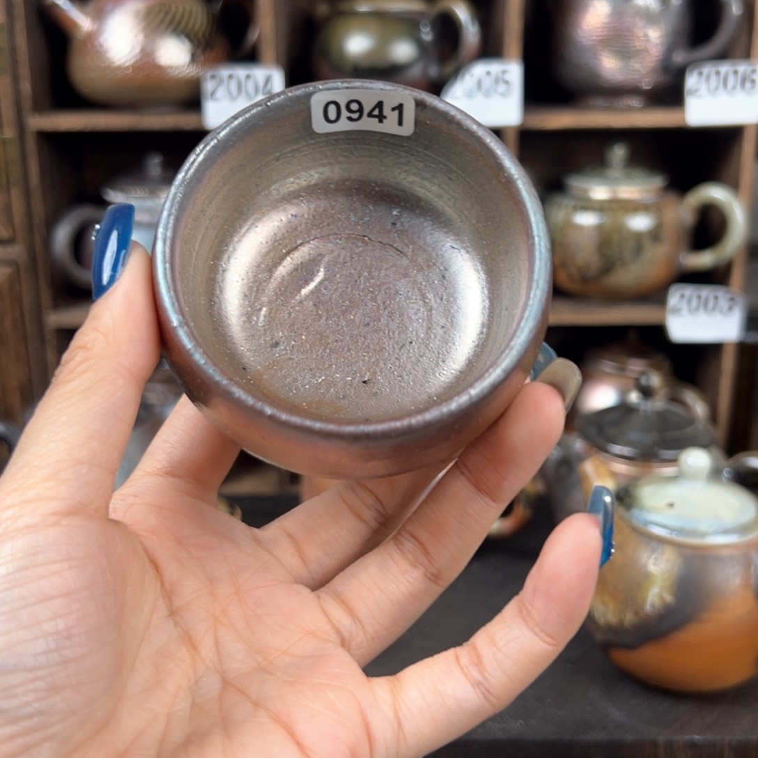 杯柴烧茶器铁胎主人杯