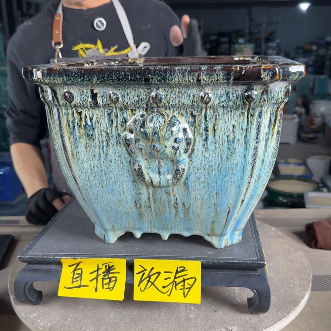 一风堂石湾花盆。小磕碰