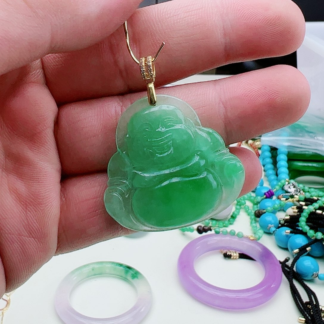 翡翠吊坠(赠链)银S925镶嵌