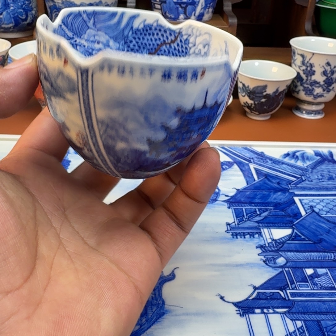 歆***非陶杯子景德镇全手工手绘陶瓷