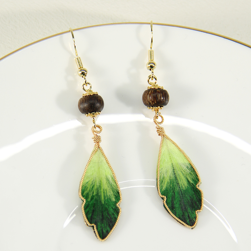 铜合金耳饰 『森屿』非遗绒花耳环轻奢耳饰新中式国风耳坠独特小众