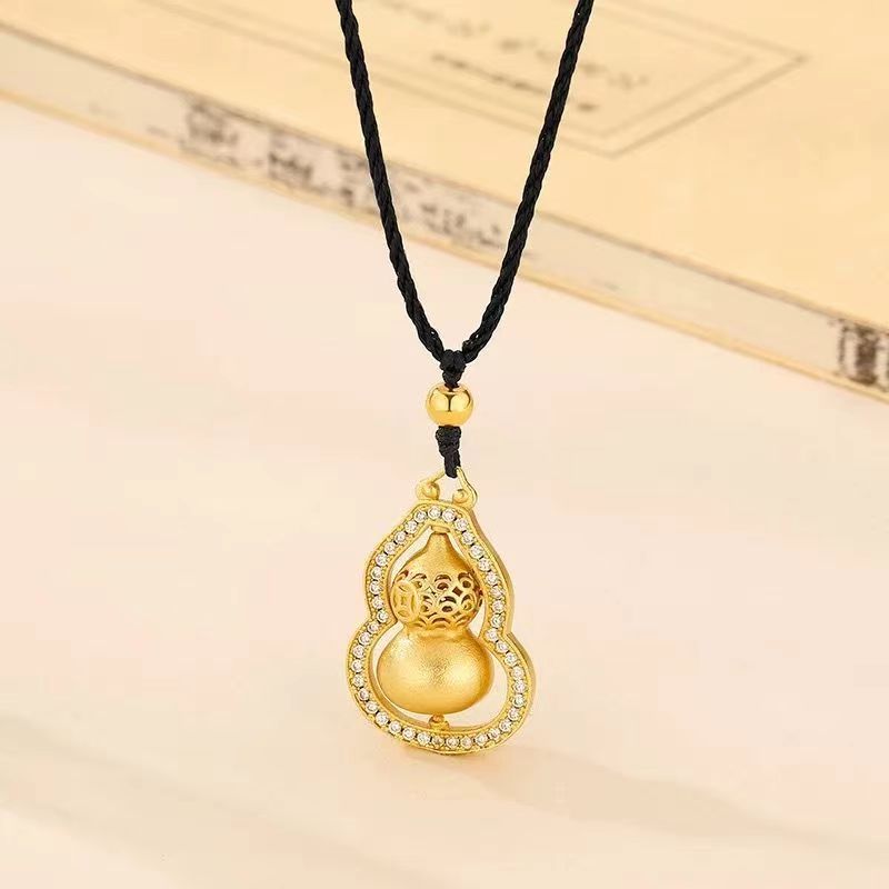合金吊坠 葫芦镶钻古法旋转双面葫芦