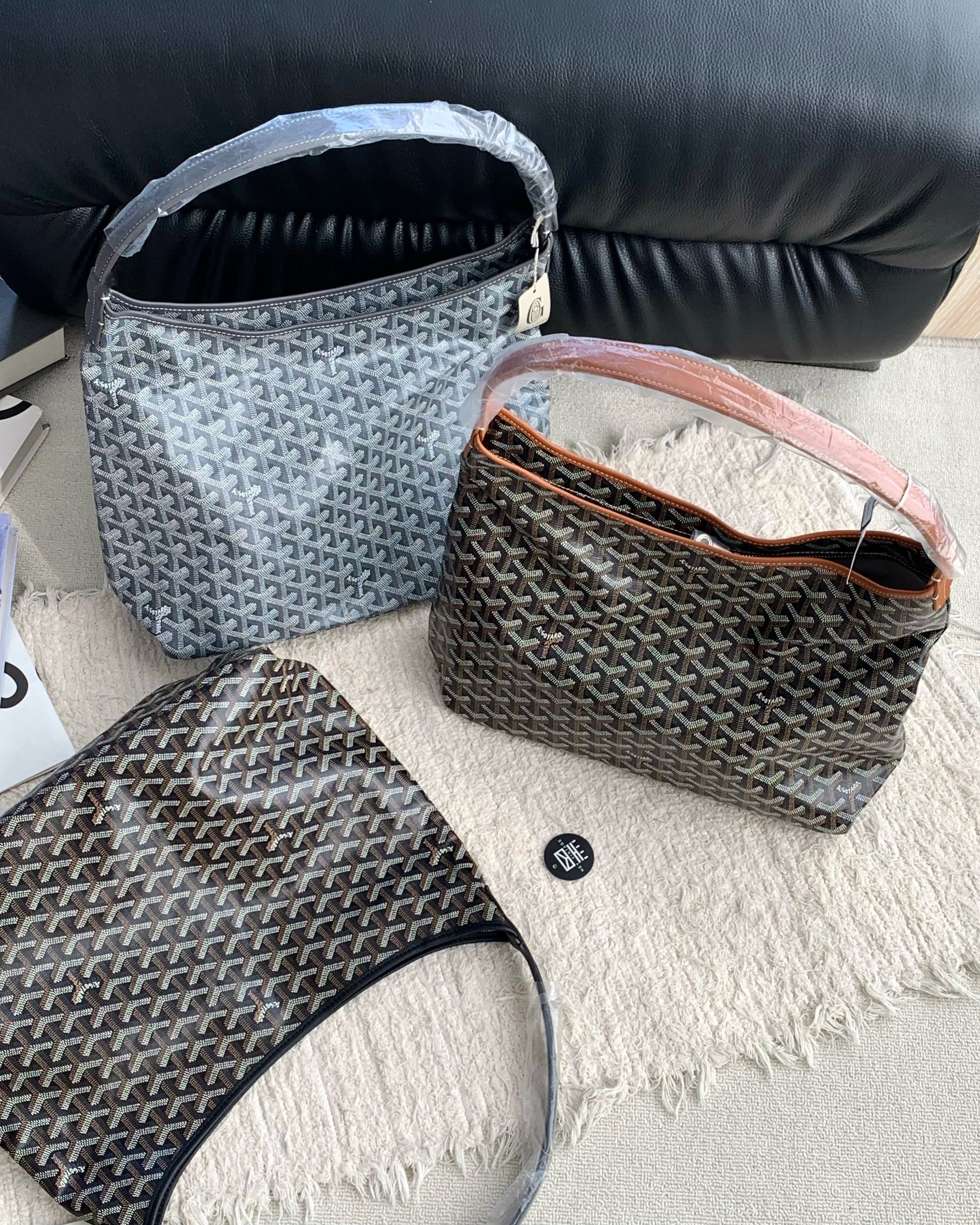 未使用 Goyard 代卖服务！25年 全新戈雅老花帆布hobo包 43cm 