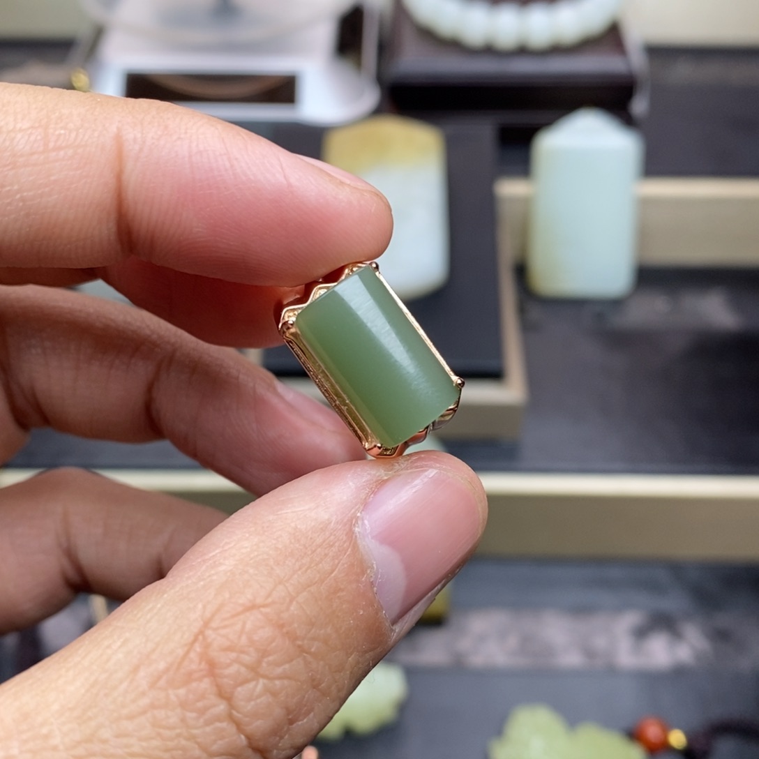 和田玉颈饰银S925镶嵌