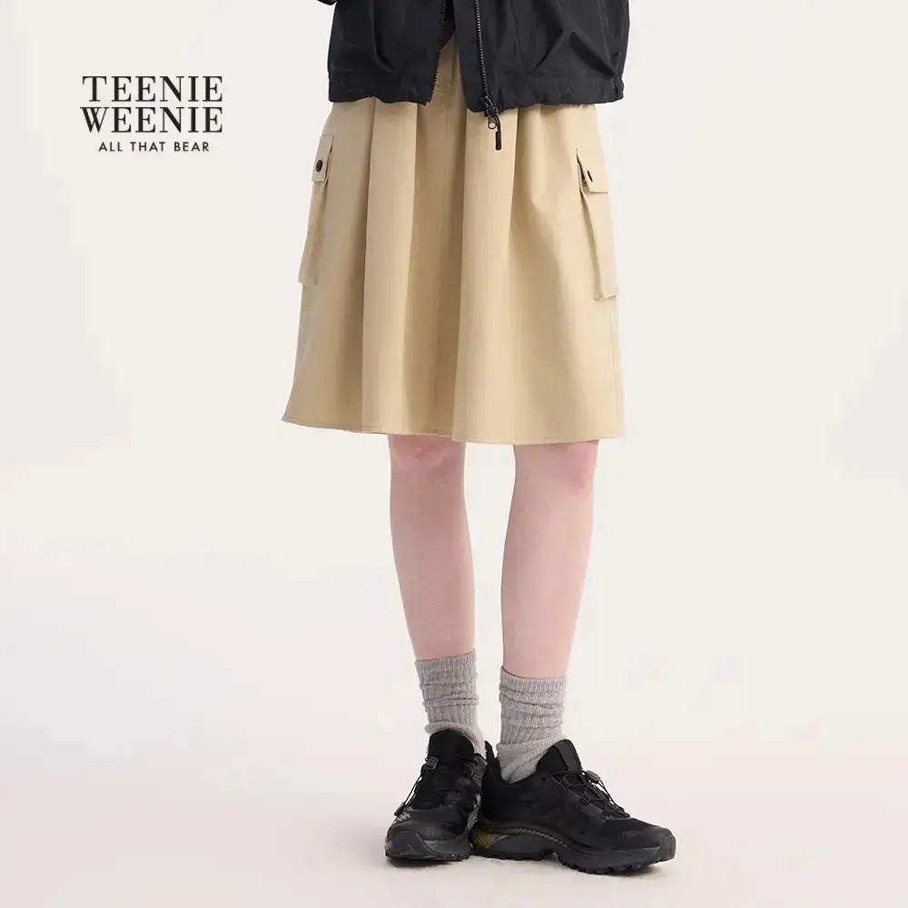 TeenieWeenie小熊女装半身裙25年秋优雅中长款A字裙TTWH254T03T