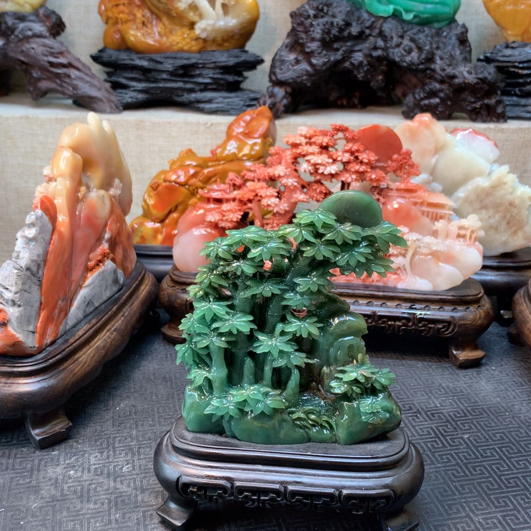 四川石四川绿摆件