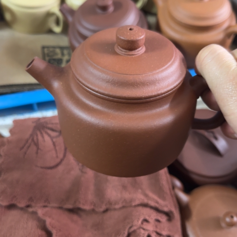 紫砂茶壶红降坡泥300cc