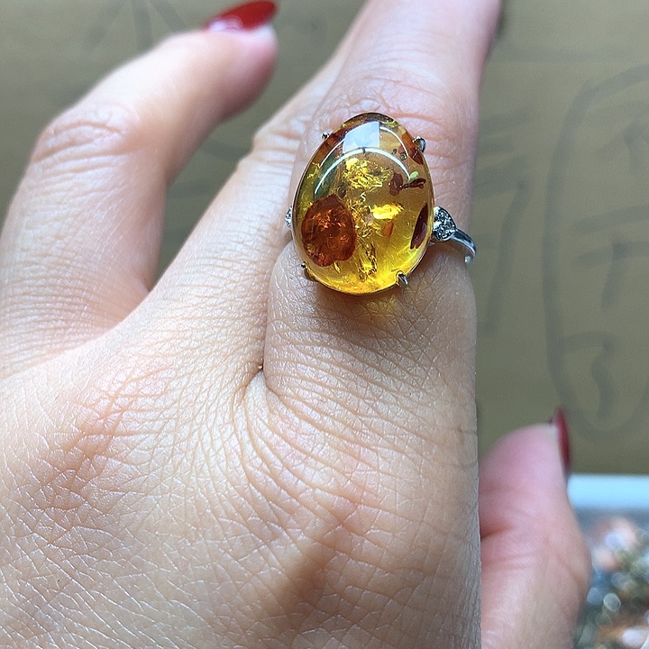 水晶水晶戒指银S925镶嵌