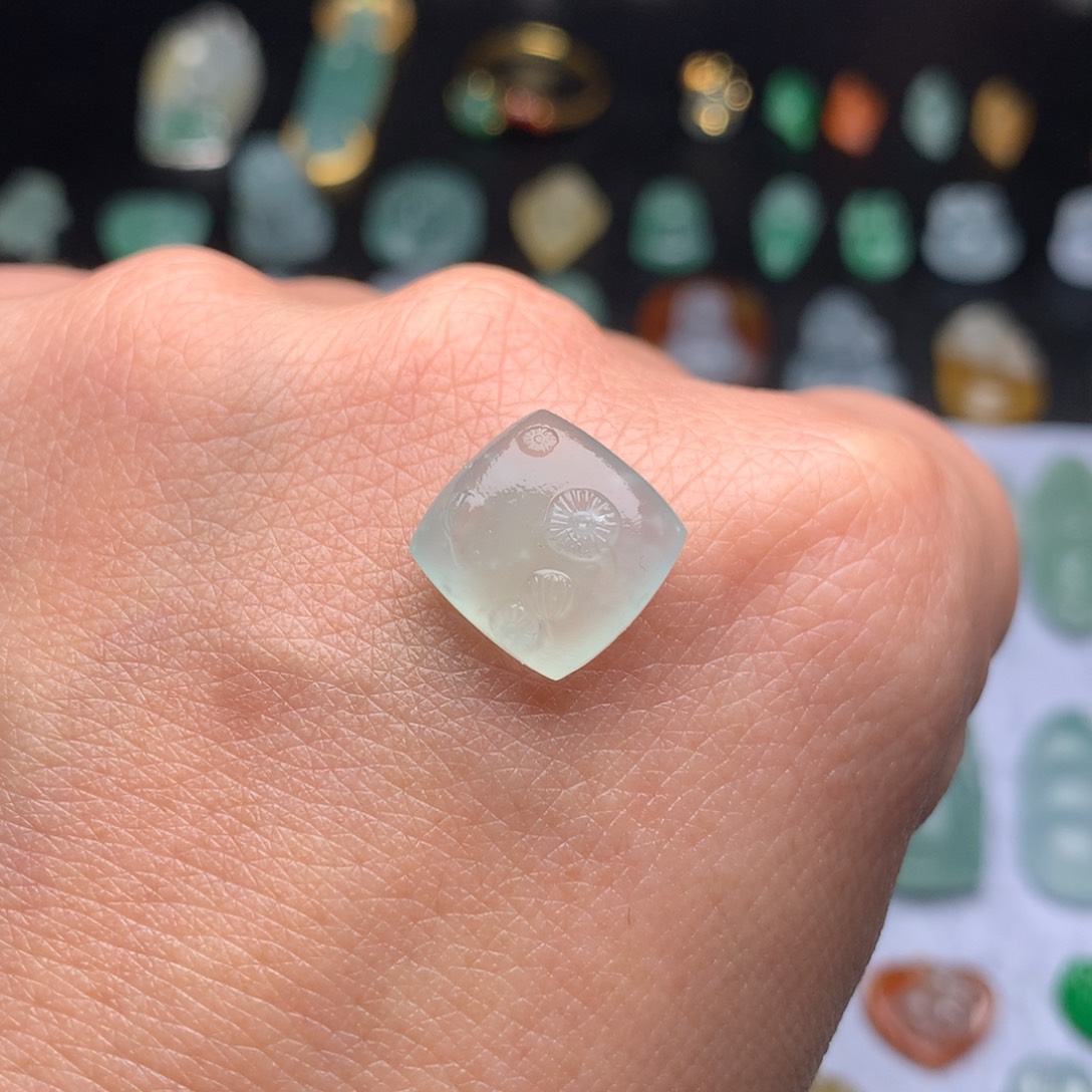 定制翡翠未镶嵌蒲公英