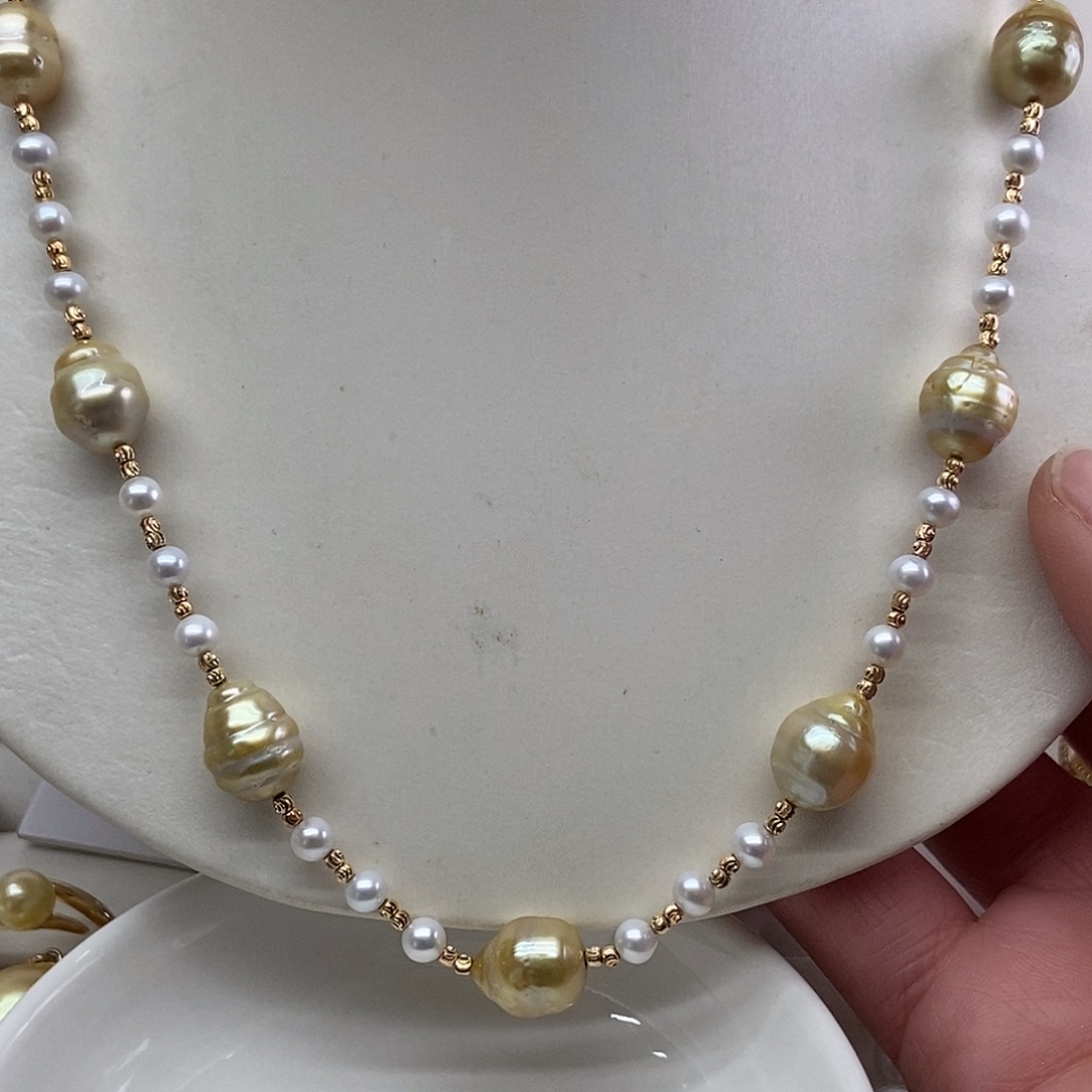 项链海水珍珠银S925镶嵌