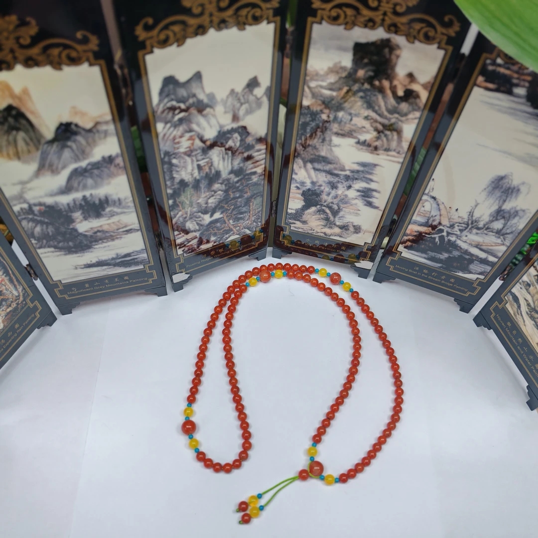 南红精美108粒挂件