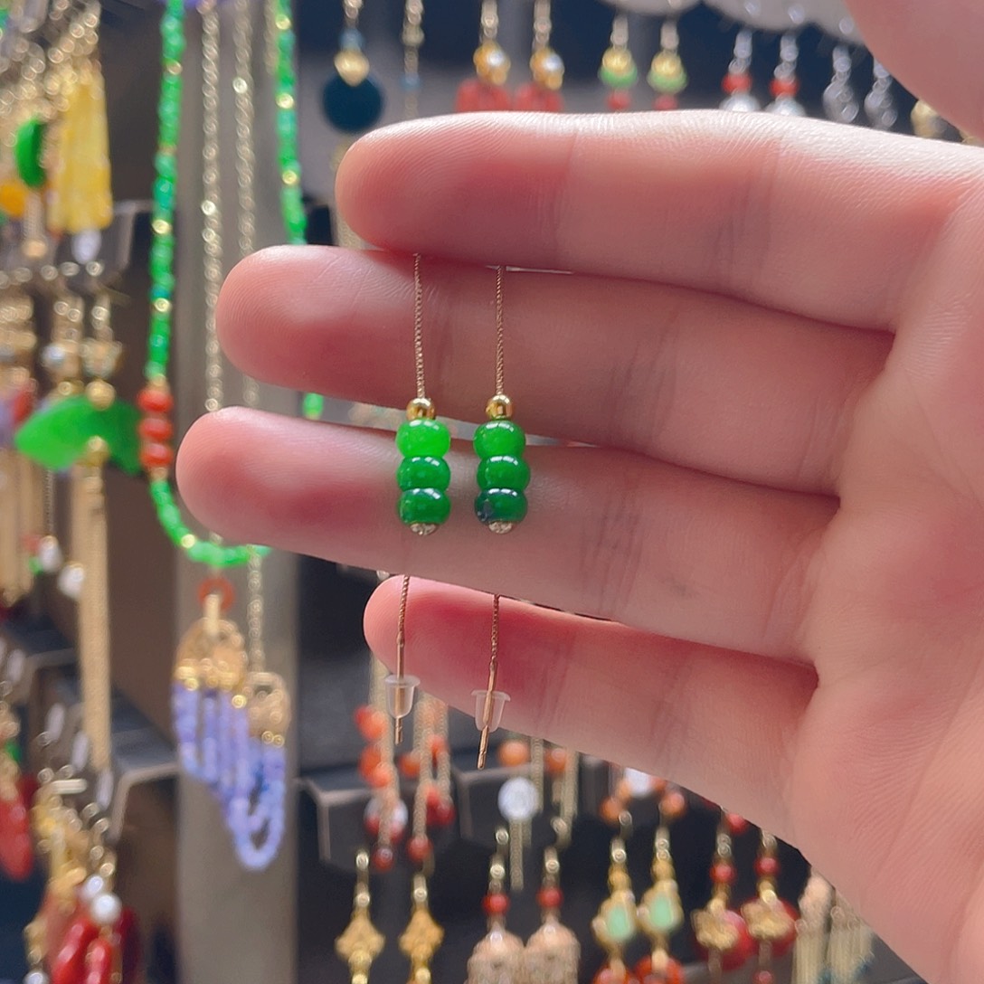 翡翠合金耳饰翡翠