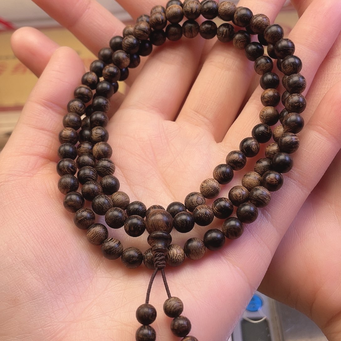 沉香手串越南芽庄白棋虎皮缨子瘤疤s级