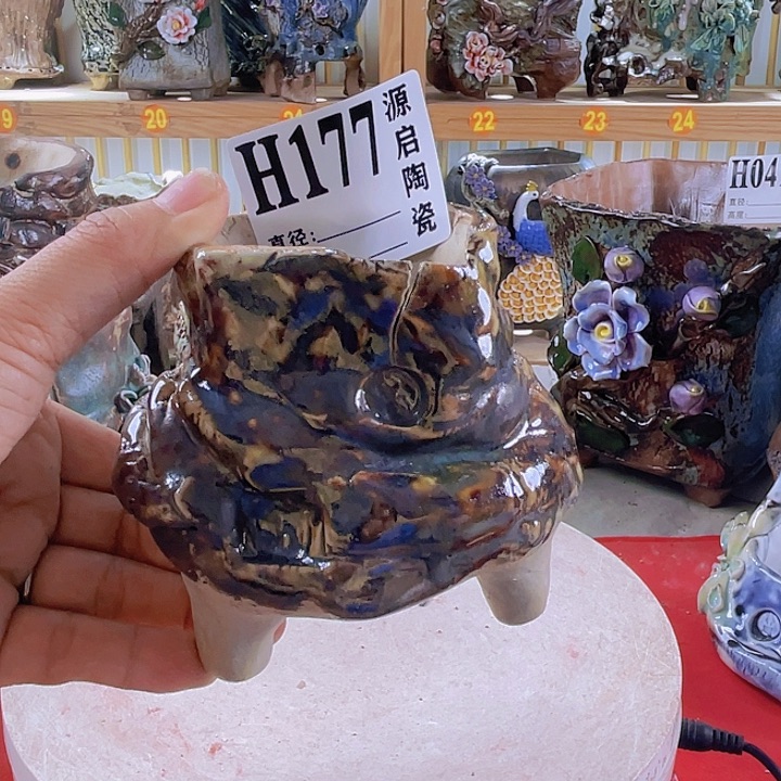 紫砂花盆景德镇陶瓷177瑕疵